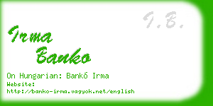 irma banko business card